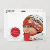 Merry Kerststempel Holiday Foto Briefkaart (Voorkant / Achterkant)