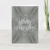 Merry kerstster Antiek Silver Grey Feestdagen Kaart (Voorkant)