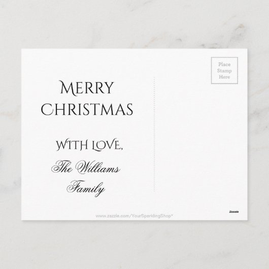 Merry kerstster Antiek Silver Grey Feestdagenkaart (Achterkant)