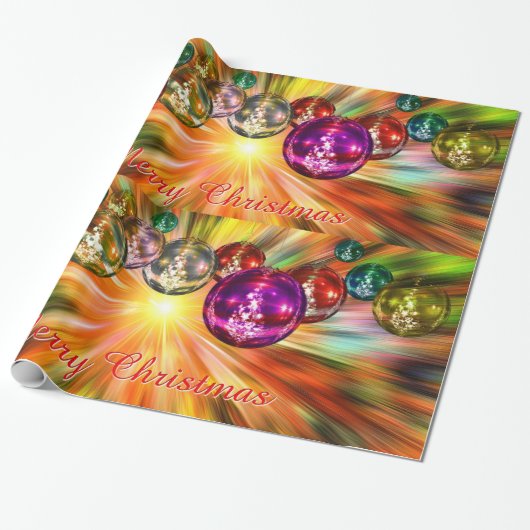 Merry kerstster en Abstracte versiering Cadeaupapier (Uitgerold)