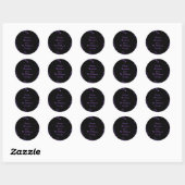 Merry Kerststerren Black Paars Elegant Chic Ronde Sticker (Vel)