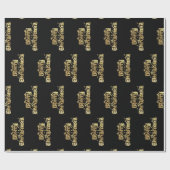 Merry Kerststerren Typografie Black Gold Chic Cadeaupapier (Vlak)