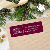 Merry kerststijlvol Script Return-adres Etiket