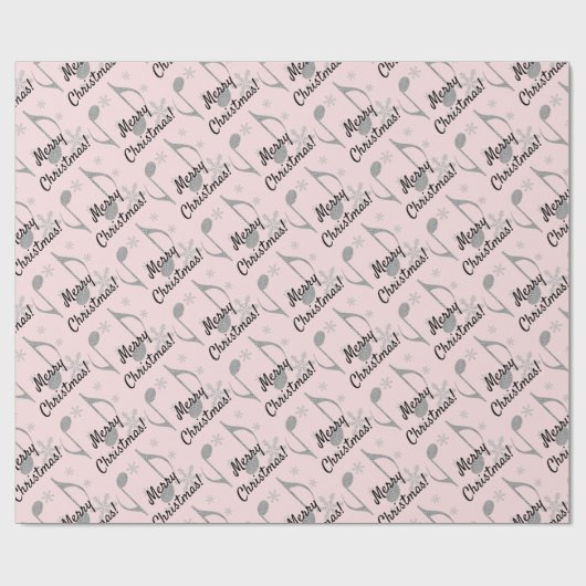 Merry Kerststooth Musical Note Cadeaupapier (Vlak)