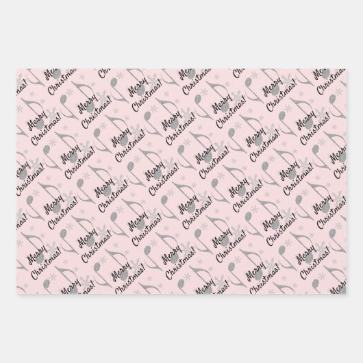 Merry Kerststooth Musical Note Inpakpapier Vel (Voorkant)
