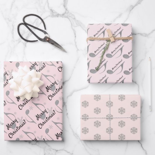 Merry Kerststooth Musical Note Inpakpapier Vel (Voorkant)