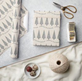 Merry Kerststooth Tree Patroon Cadeaupapier