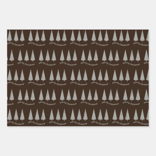 Merry Kerststooth Tree Patroon Inpakpapier Vel (Voorkant)