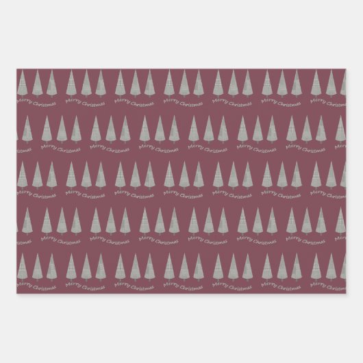 Merry Kerststooth Tree Patroon Inpakpapier Vel (Voorkant)