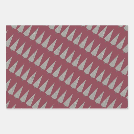 Merry Kerststooth Tree Pattern Wrapping Inpakpapier Vel (Voorkant 3)