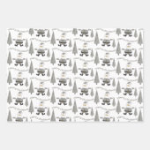 Merry Kerststooth Tree Santa Pattern Inpakpapier Vel (Voorkant)