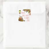 Merry KerstStreet Light en Pine Wreath Vierkante Sticker (Tas)