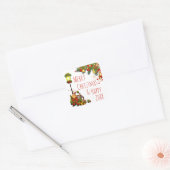 Merry KerstStreet Light en Pine Wreath Vierkante Sticker (Envelop)