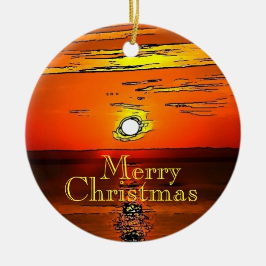 Merry Kerstsunset Ornament (Voorkant)