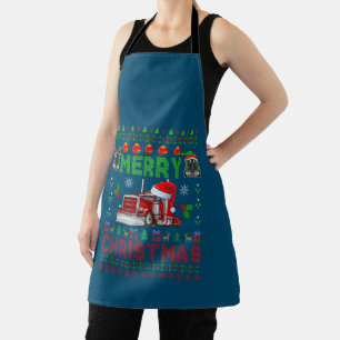 Merry KerstSweater Elf Reindeer Santa Trucker Schort