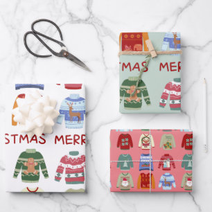 Merry KerstSweaters Inpakpapier Vel