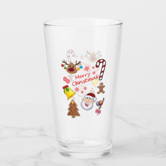 Merry kerstsymbolen glas (Achterkant)