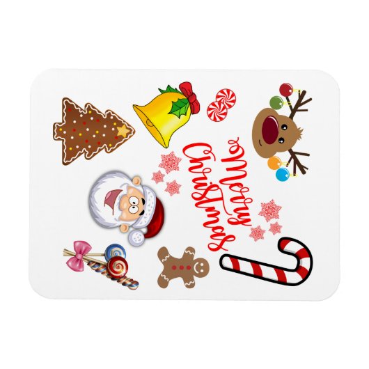 Merry kerstsymbolen magneet (Horizontaal)
