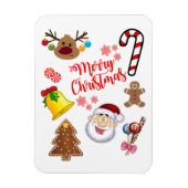Merry kerstsymbolen magneet (Verticaal)