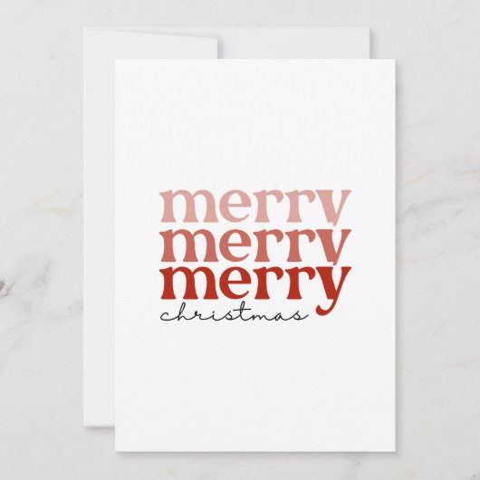 Merry kersttekst Greeting Red en White Feestdagenkaart (Voorkant)