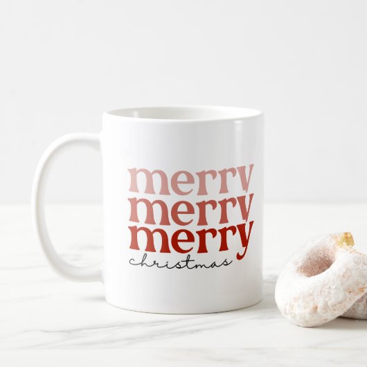 Merry kersttekst Greeting Red en White Koffiemok (Met donut)