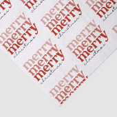 Merry kersttekst Greeting Red en White Tissuepapier (Detail)