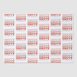 Merry kersttekst Greeting Red en White Tissuepapier