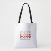 Merry kersttekst Greeting Red en White Tote Bag (Voorkant)