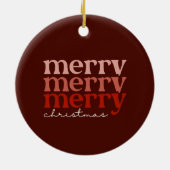 Merry kersttekst Greeting Red Keramisch Ornament (Achterkant)