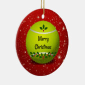 Merry Kersttennis Ball Keramisch Ornament (Rechts)