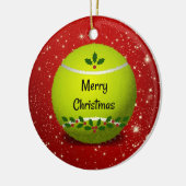 Merry Kersttennis Ball Keramisch Ornament (Links)