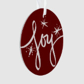 Merry Kersttering Joy Snowflakes Foto Ornament (voorkant)