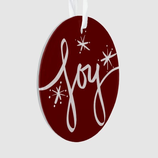 Merry Kersttering Joy Snowflakes Foto Ornament (voorkant)