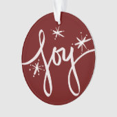 Merry Kersttering Joy Snowflakes Foto Ornament (voorkant)