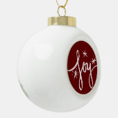 Merry Kersttering Joy Snowflakes Handgetekend Keramische Bal Ornament (Links)
