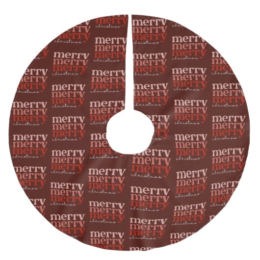 Merry Kersttext Greeting Red Pattern Kerstboom Rok (Voorkant)