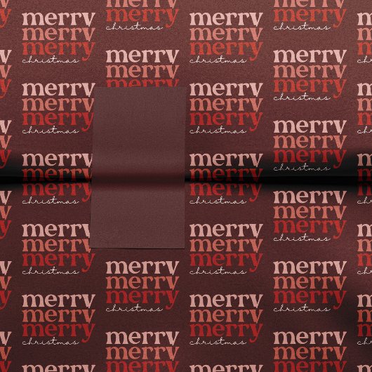 Merry Kersttext Greeting Red Pattern Tissuepapier