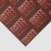 Merry Kersttext Greeting Red Pattern Tissuepapier (Detail)