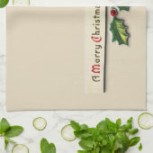 Merry kersttheedoeken theedoek (Gevouwen)