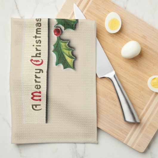 Merry kersttheedoeken theedoek (Quarter Fold)