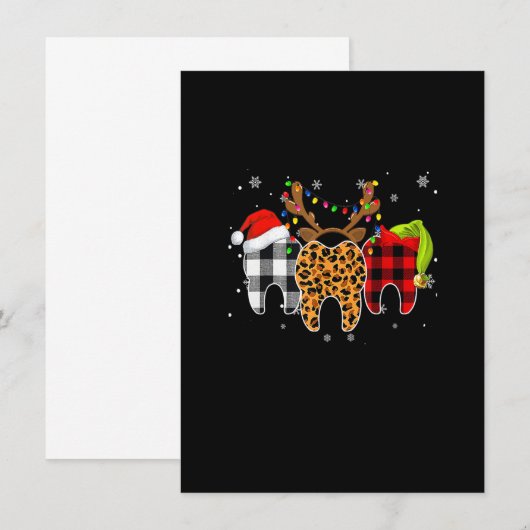 Merry Kersttooth Costume Dental Assistant Xma Kaart (Voorkant / Achterkant)