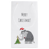 Merry Kersttree Cute Mammoth Santa Hat Small Klein Cadeauzakje (Achterkant)