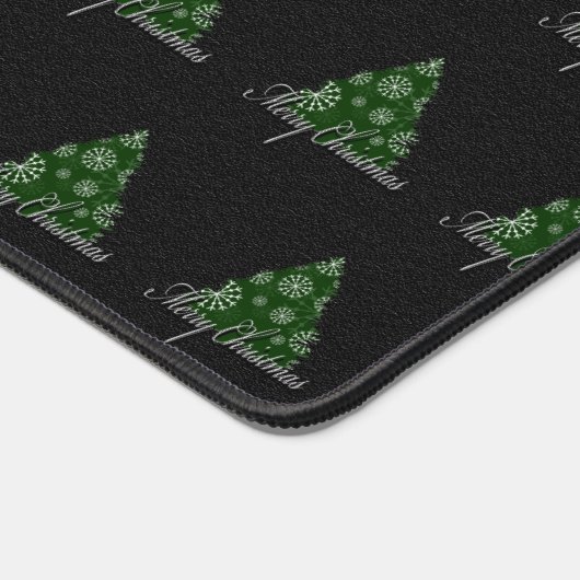 Merry Kersttree Pattern Holiday Green Bureaumat (Hoek)