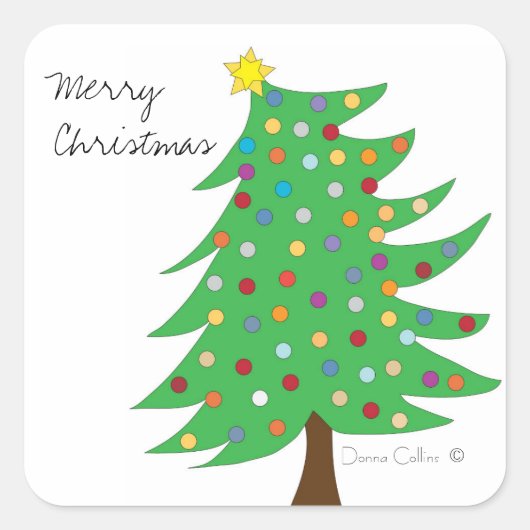 Merry KerstTree Sticker (Voorkant)