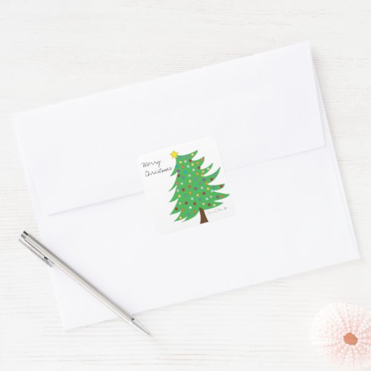 Merry KerstTree Sticker (Envelop)