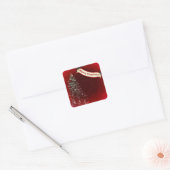 Merry kersttree vierkante sticker (Envelop)