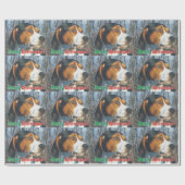 Merry KerstTreeing Walker Coonhound Cadeaupapier (Vlak)