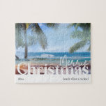 Merry Kersttropical Beach foto Legpuzzel<br><div class="desc">Stel je voor dat je op een zonnige dag op een zonnige dag bent deze kerst met deze leuke,  zomerstrandpuzzel.</div>