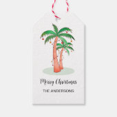 Merry Kersttropical Palm Tree Cadeaulabel (Voorkant)