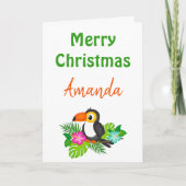 Merry Kersttropical Toucan Kaart (Voorkant)
